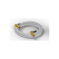 Goobay 70417 Câble D'Antenne TV (Type 135 dB), Blindé 4 Fois, Blanc, 2m Longueur
