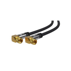 goobay Câble D'Antenne SAT (Type 135 dB), Blindé 4 Fois, Noir, 3m Longueur - 70578