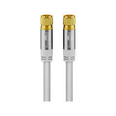 Câble D'Antenne SAT (Type 135 dB), Blindé 4 Fois, Blanc, 1m Longueur - 70598