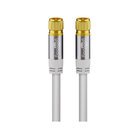Câble D'Antenne SAT (Type 135 dB), Blindé 4 Fois, Blanc, 1m Longueur - 70598