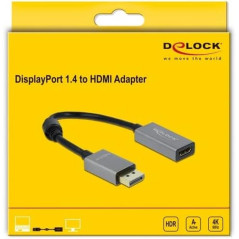 DeLOCK Adaptateur Actif DisplayPort 1.4 vers HDMI 4K 60 Hz (HDR)