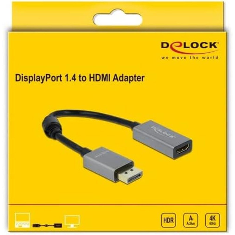 DeLOCK Adaptateur Actif DisplayPort 1.4 vers HDMI 4K 60 Hz (HDR) DeLOCK Adaptateur Actif DisplayPort 1.4 vers HDMI 4K 60 Hz (HDR)