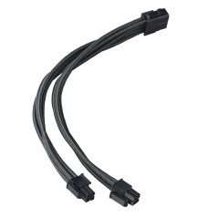 SilverStone Technology SST-PP07E-EPS8B - 30cm EPS 8pin vers EPS/ATX 4+4pin Cable d'extension manchonné, Noir
