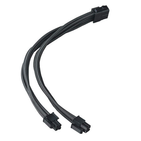 SilverStone Technology SST-PP07E-EPS8B - 30cm EPS 8pin vers EPS/ATX 4+4pin Cable d'extension manchonné, Noir