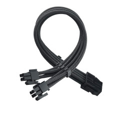 SilverStone Technology SST-PP07E-EPS8B - 30cm EPS 8pin vers EPS/ATX 4+4pin Cable d'extension manchonné, Noir