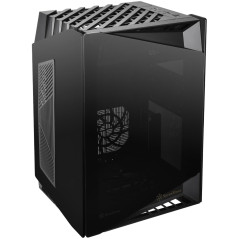 SilverStone Technology LD03-AF Boîtier Mini-ITX Version Airflow Verre trempé à Quatre côtés Ventilateur de 120 mm x 2 pré-instal