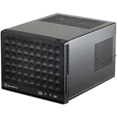 Silverstone SST-SG13B-C - Sugo Boîtier PC Cube Compact Mini-ITX, Panneau Frontal Mesh, connecteur USB Type C sur Le Port d'E/S, 
