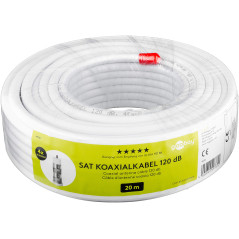 goobay 49761 Câble satellite coaxial 120 dB quadruple blindage CCS Blanc 20 m