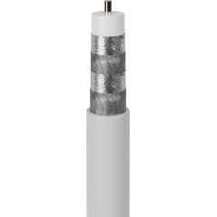 goobay 49761 Câble satellite coaxial 120 dB quadruple blindage CCS Blanc 20 m