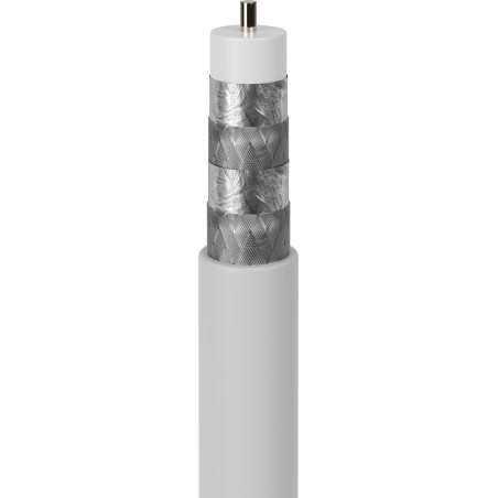 goobay 49761 Câble satellite coaxial 120 dB quadruple blindage CCS Blanc 20 m
