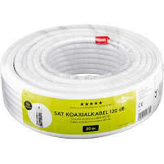 goobay 49761 Câble satellite coaxial 120 dB quadruple blindage CCS Blanc 20 m