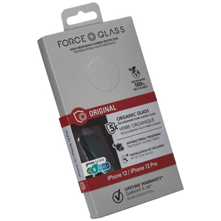 Protection d écran Forceglass pour iPhone 12 et 12 Pro Transparent