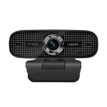 LogiLink UA0378 Webcam USB de conférence HD Objectif Grand Angle 100 ° Double Microphone avec réduction du Bruit avec Mise au Po