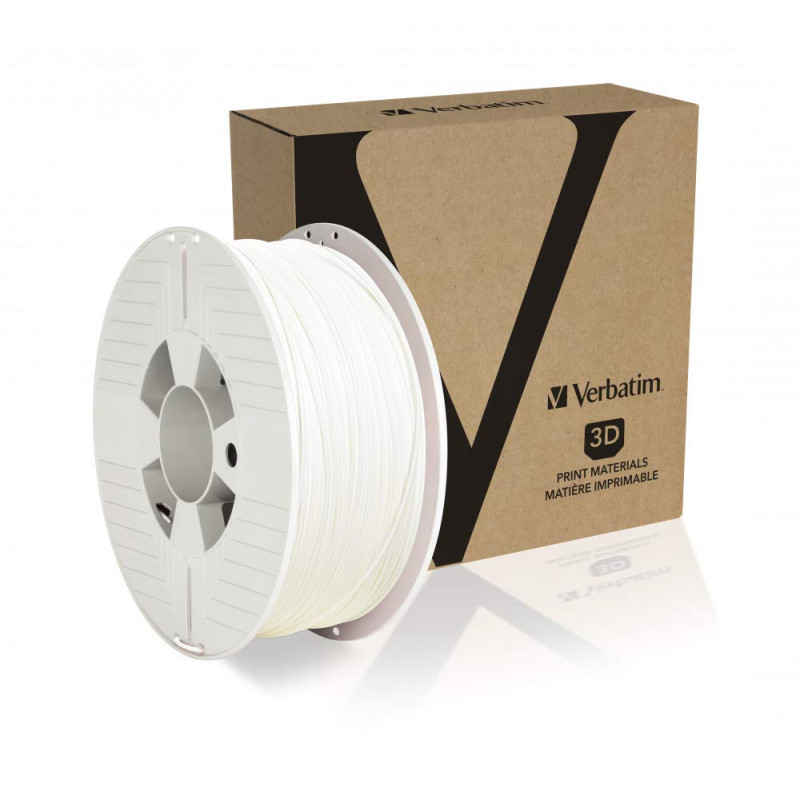 Verbatim PET-G Filament 2 85 mm glycol polyéthylène téréphtalate glycol, Blanc, 1 Verbatim PET-G Filament 2 85 mm glycol polyéthylène téréphtalate glycol, Blanc, 1
