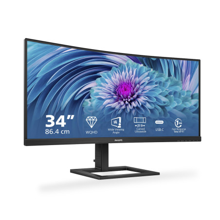 Philips monitors Philips Écran incurvé 346E2CUAE 86 cm (34 pouces) (HDMI, DisplayPort, USB-C, 3440 x 1440 px, 100 Hz, FreeSync)