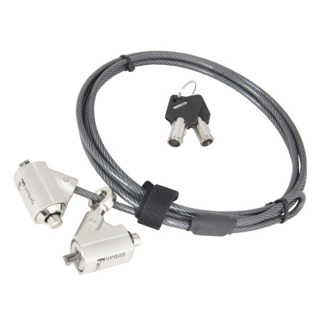 Urban Factory CRS02UF Serrure de Sécurité pour Ordinateur Portable Noir fumée