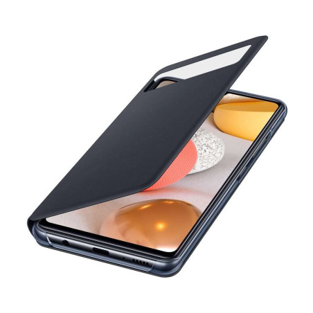 Samsung S View Wallet EF-EA426P Étui de Protection Antichoc avec fenêtre de visualisation intégrée pour Galaxy A42 5G Noir
