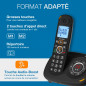 ALCATEL XL595 B Voice - Téléphone Fixe Sans Fil Senior Avec Répondeur - Grand Écran Rétroéclairé - Mains Libres - Fonction Bloca