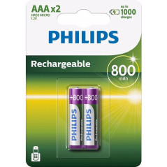 Philips R03B2A80 Batterie rechargeable 800mAh AAA 2 pièces
