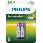 Philips R03B2A80 Batterie rechargeable 800mAh AAA 2 pièces Philips R03B2A80 Batterie rechargeable 800mAh AAA 2 pièces