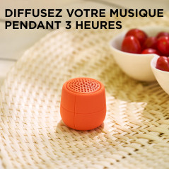 Lexon MINO X - Haut-Parleur Bluetooth Portable IPX7 Flottant et résistant à l'eau - 3W - Orange