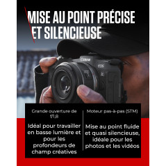 Objectif Appareil Photo Canon RF 50mm F1.8 STM - Compact et Léger pour Appareils Photo EOS R, Ouverture Rapide, Mise au Point Fl