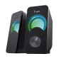 Trust Arys Enceinte PC 2.0 Compacte, 12 W (6 W RMS), Alimentation USB, Connexion Jack 3,5 mm, Éclairage LED, Haut Parleur pour P