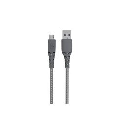 Câble renforcé MicUSB 2m 2.1A Gris