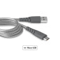 Câble renforcé MicUSB 2m 2.1A Gris