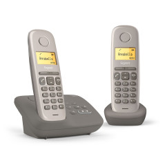 Gigaset AL170A Duo Téléphone fixe sans fil DECT/GAP Répondeur Taupe [Version Française]