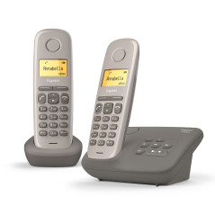Gigaset AL170A Duo Téléphone fixe sans fil DECT/GAP Répondeur Taupe [Version Française]