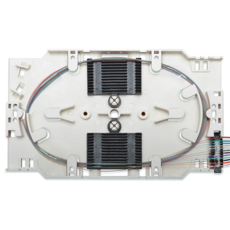 DIGITUS Cassette d'épissure Fibre Optique - 12 Pigtails - pré-assemblé - LC (APC) - OS2 - teinté dans la Masse Selon DIN IEC 603