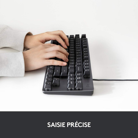 Logitech K835 TKL Clavier Filaire Mécanique en Aluminium - Clavier Tenkeyless sans pavé numérique pour PC, avec Un Design Compac