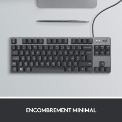 Logitech K835 TKL Clavier Filaire Mécanique en Aluminium - Clavier Tenkeyless sans pavé numérique pour PC, avec Un Design Compac