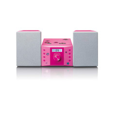 Lenco MC-013 Pink Chaîne stéréo avec radio fm et lecteur cd - Rose et Gris