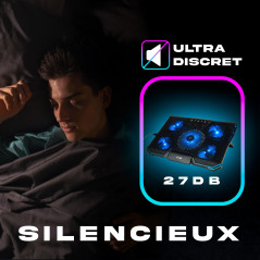 KLIM Cyclone - Refroidisseur Ordinateur Portable - Nouveauté - Le Plus Puissant - Refroidissement Ultra Rapide - 5 Ventilateurs 