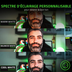 Razer Ring Light - annulaire LED USB de 12 Pouces avec trépied pour PC, Transmission Mobile (Spectre Lumineux réglable, Options 