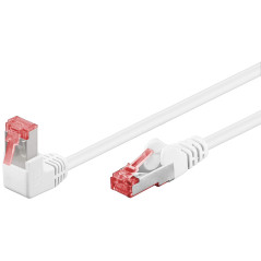 goobay Câble Patch Cat 6 Haut débit Fiche 90° Câble réseau Ethernet, PlayStation, Xbox, DSL, PimF, connecteur RJ45, Blanc, 1 m 5