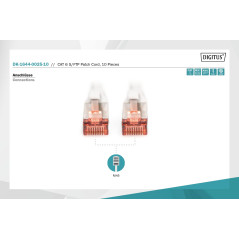 DIGITUS Câble LAN Cat 6-0,25m - 10 pièces - RJ45 Câble réseau - S/FTP Blindé - Compatible Cat 6A & Cat 7 - Gris