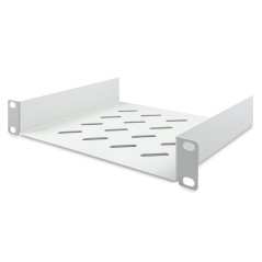 DIGITUS Étagère - 1U - 10 pouces (254 mm) - Pour armoire réseau - 200 mm de profondeur - Tôle d'acier perforée - Gris