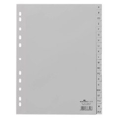 Durable 651010 A-Z Intercalaires (Polypropylènes,A4, Index A-Z, entièrement couvert) 20 Unité(s) Gris
