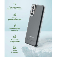 Coque pour Samsung Galaxy S21+ 5G Infinia Eco-conçue Transparente Just Green