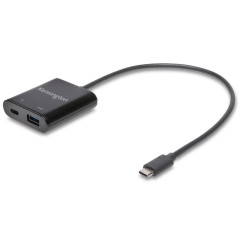 Kensington PD100 Adaptateur USB-C - Jusqu'à 95 W - Câble Compact 30 cm - Prise en Charge d'un Ordinateur Portable USB-C par Une