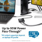 Kensington PD100 Adaptateur USB-C - Jusqu'à 95 W - Câble Compact 30 cm - Prise en Charge d'un Ordinateur Portable USB-C par Une 