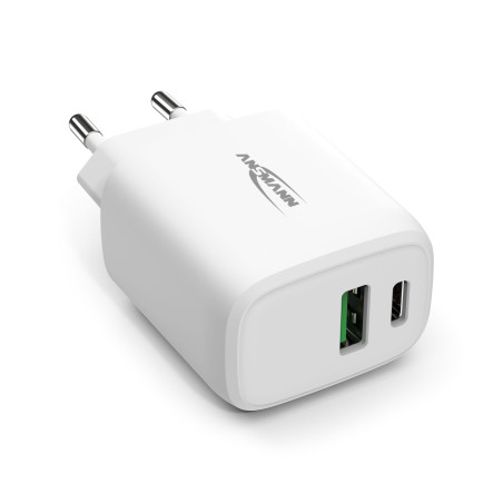 ANSMANN Chargeur USB HC218PDw pour Smartphone, Tablette, etc. (1 PCE) – Adaptateur Secteur avec Power Delivery & Quick Charge –