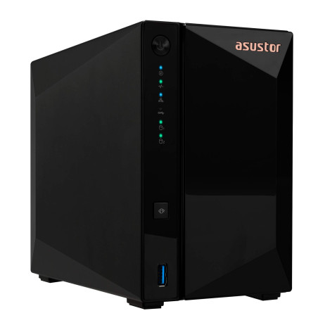 Asustor Drivestor 2 Pro AS3302T 2 Baies NAS Serveur Boîtier, Quad Core 1.4 GHz CPU, 2.5GbE port, 2Go RAM DDR4 (sans Disque)
