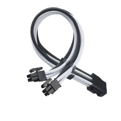 Silverstone SST-PP07E-EPS8BW - 30cm EPS 8pin vers EPS/ATX 4+4pin Cable d'extension manchonné, Noir + Blanc