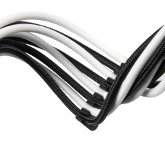 Silverstone SST-PP07E-EPS8BW - 30cm EPS 8pin vers EPS/ATX 4+4pin Cable d'extension manchonné, Noir + Blanc