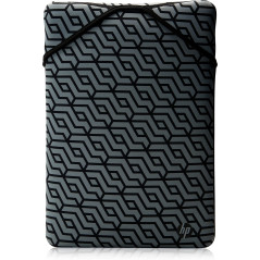 HP - PC Protection réversible pour Ordinateur Portable jusqu'à 15,6, Design réversible, géométrique/Noir