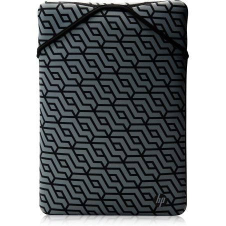 HP - PC Protection réversible pour Ordinateur Portable jusqu'à 15,6, Design réversible, géométrique/Noir